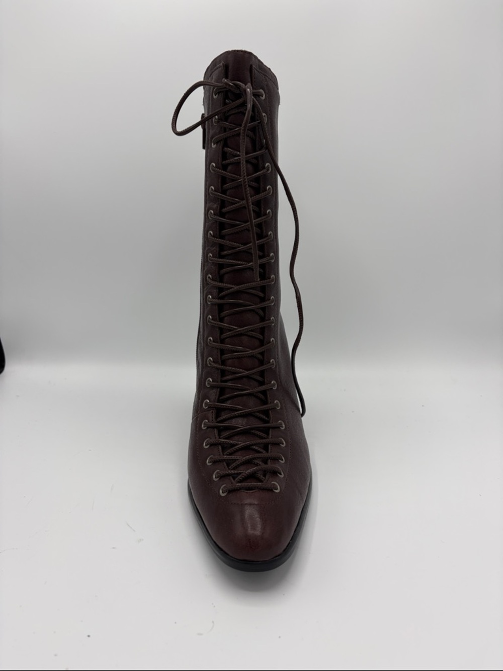 Jeffrey Campbell Lace-Up Mid-Calf Heeled Boot in Dark Brown - Left Only! - Picture 4 of 6